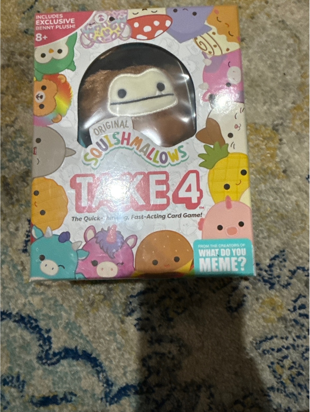 Original Squishmallows Take 4 Card Game with Exclusive Benny Plush